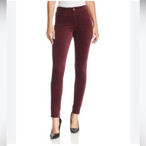 AG Adriano Goldschmied Maroon velvet pants